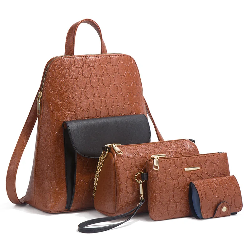 

Fashion Backpack Four-piece Diagonal Large-capacity Women's Bag
