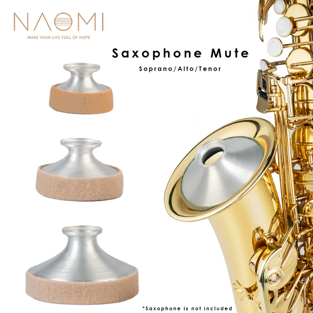 Глушитель для саксофона NAOMI Tenor/Alto/Soprano, легкий глушитель для саксофона, металлический глушитель, аксессуар, практические инструменты