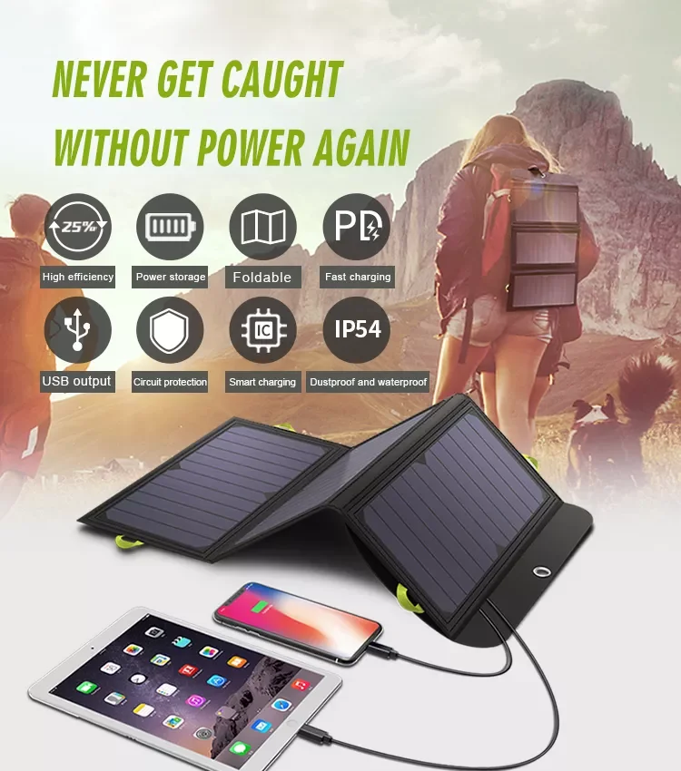 

NEW2023 2023 Solar Panel 5V 21W Built-in 10000mAh Battery Portable Solar Charger Waterproof Solar Battery for Mobile