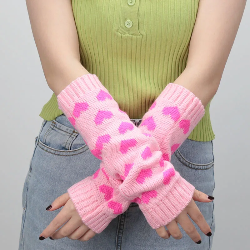 1 пара женские вязаные перчатки без пальцев | Аксессуары для одежды