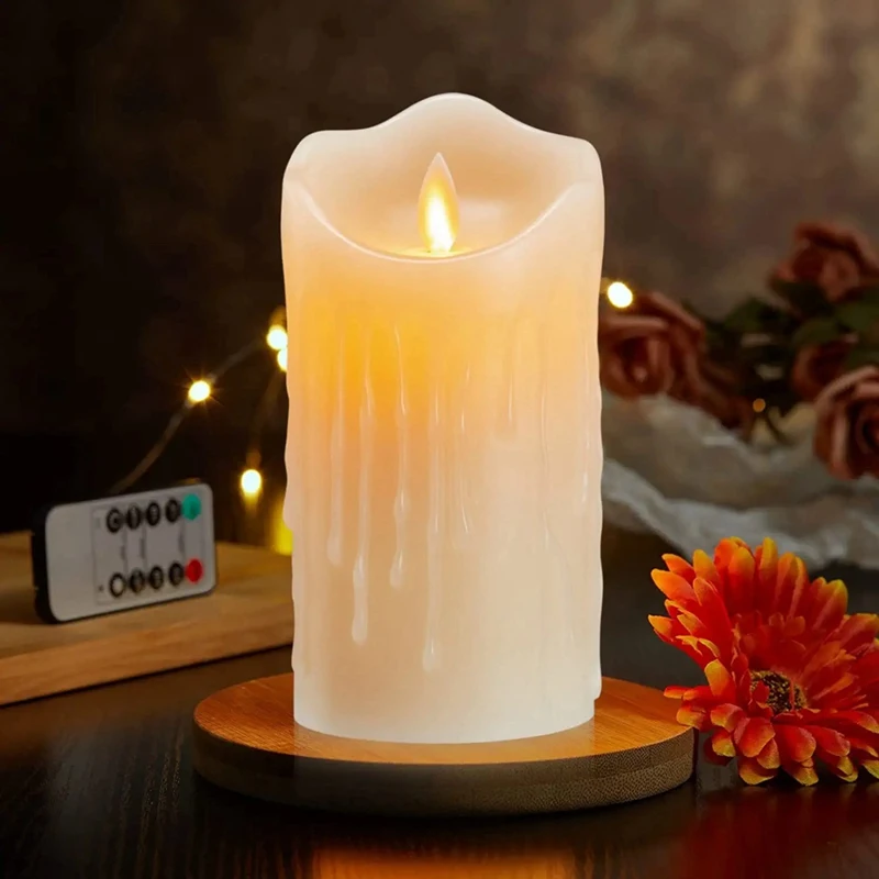 

2X LED Candles, Flickering Flameless Candles,Rechargeable Candle, Real Wax Candles With Remote Control,15Cm