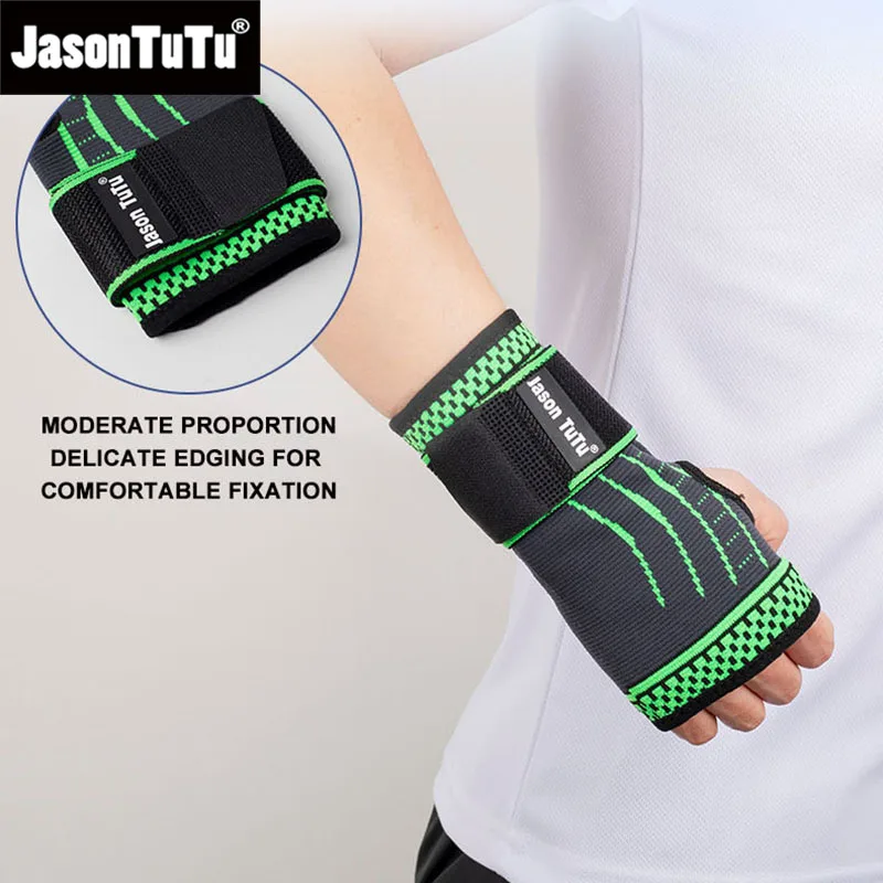 JASONTUTU 1 шт. наручный Бандаж с нажимным ремнем спортивный Защитный Браслет вязаный