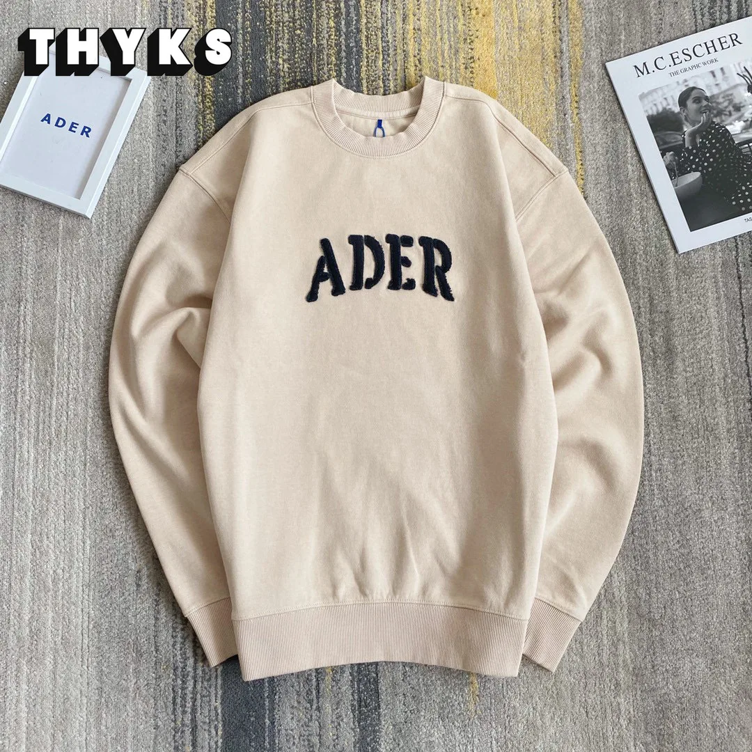 

ADER ERROR High-quality 1:1 Tie-dye Sweater Unisex Three-dimensional Embroidery ADER Curved Letters Loose Round Neck Sweatshirt