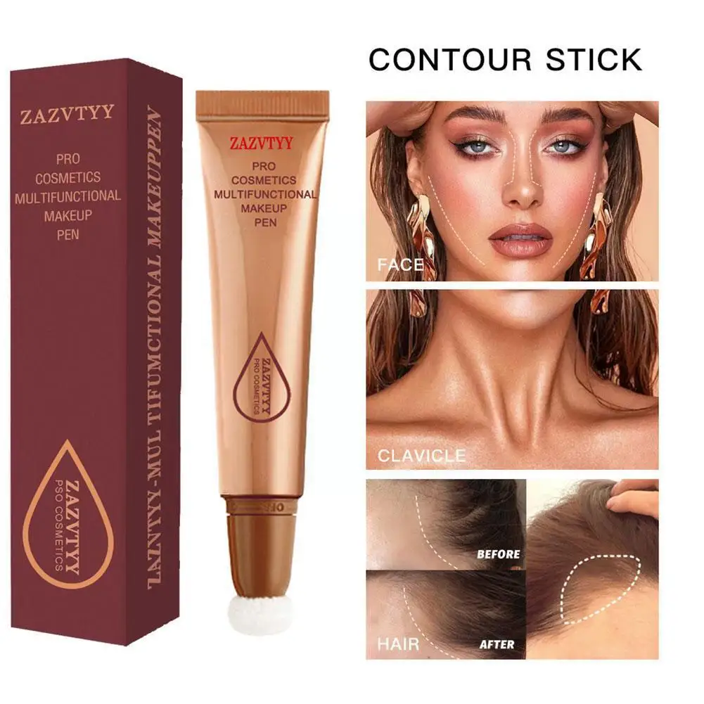 

Liquid Foundation Highlighter Contour Beauty Stick, Liquid Blush Lip Sponge Highlighter Use Dual Repair And Cheek U5c1
