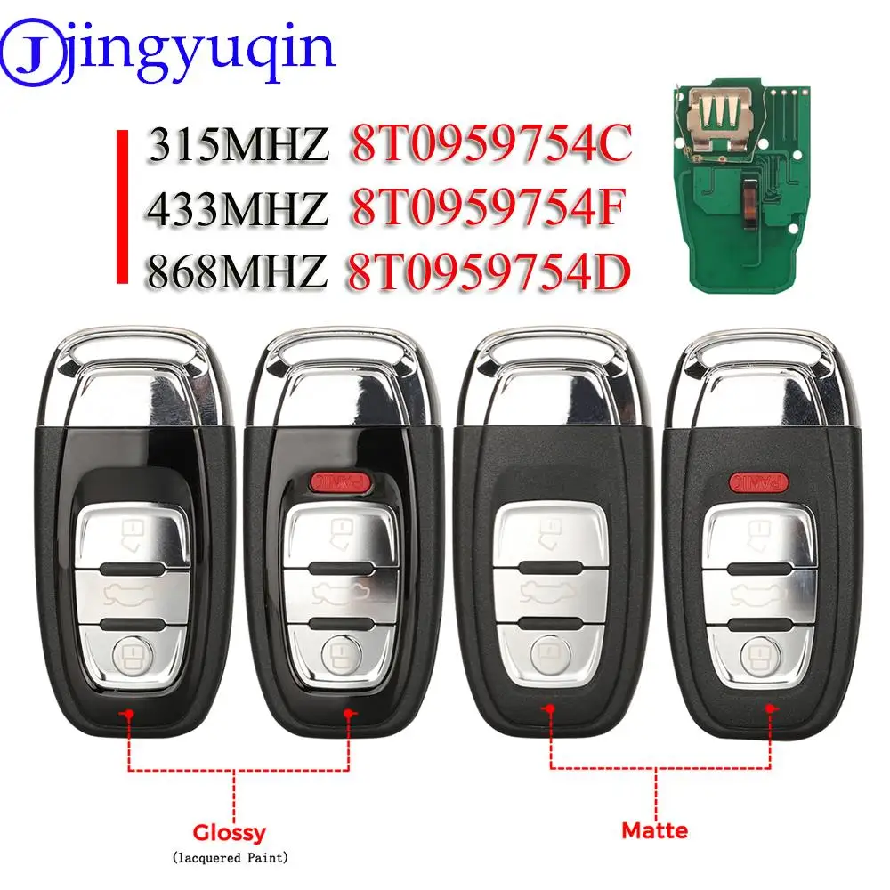 Умный дистанционный ключ jingyuqin, полубесключевой 3/4BTN 315/433/868 МГц 8T0959754C для Audi Q5 A4L A5 A6 A7 A8 RS4 RS5 S4 S5