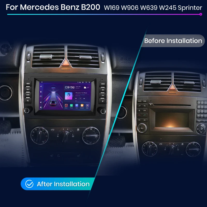 Автомагнитола Junsun мультимедийный плеер на Android с GPS для Mercedes Benz B200 Class Sprinter W906 Viano