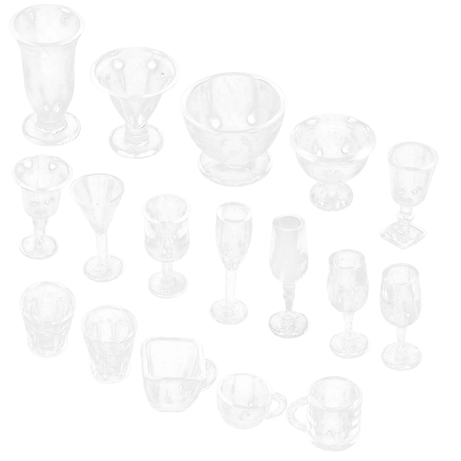 17 шт. мини-кухонная утварь чашки декор дома миниатюрная пластиковая посуда