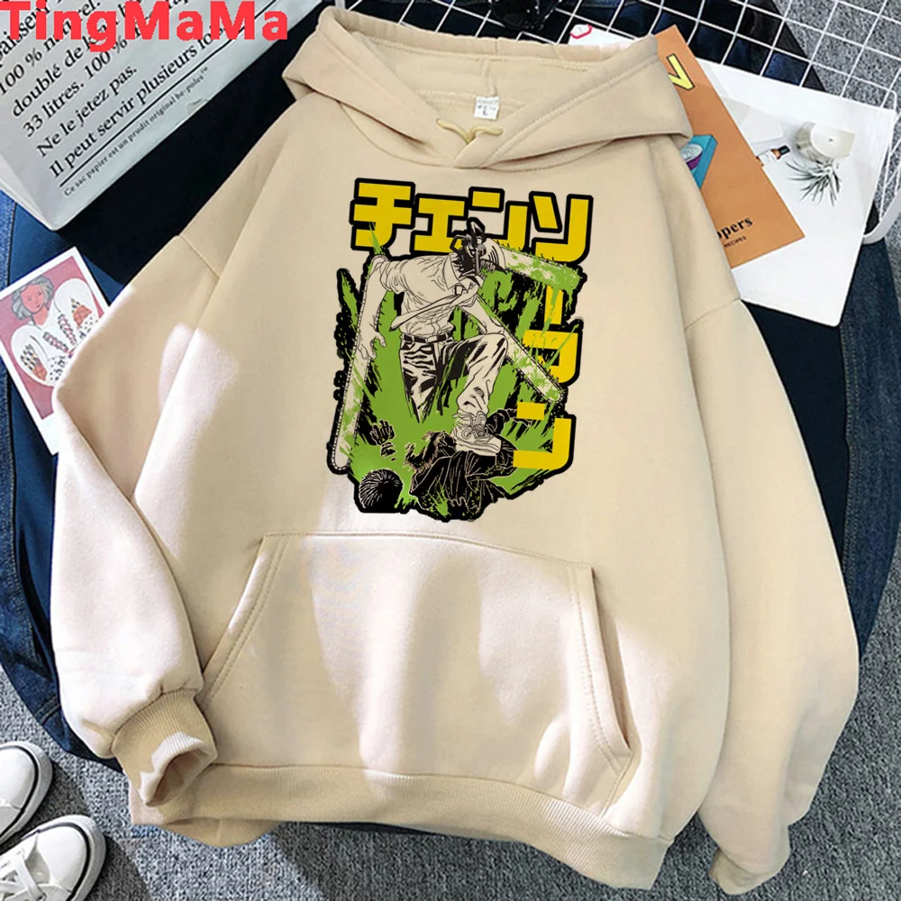 

chainsaw man hoodies women Korean style Winter aesthetic Fleece Hooded Shirt Pullover female Kawaii Hooded Shirt