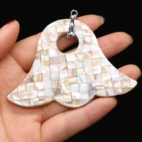 wholesale natural shell white lily flower petal pendant for jewelry makingdiy necklace earring accessories charm gift party deco