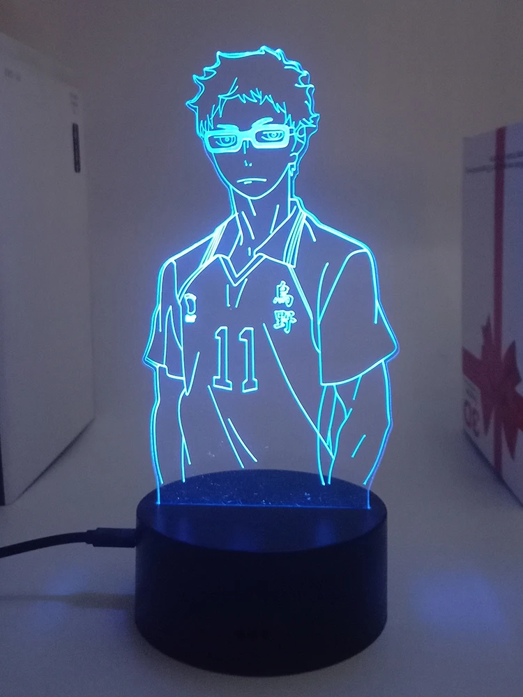 Haikyuu Kei Tsukishima фигурки волейбоол для дома украшения ночник аниме декор комнаты