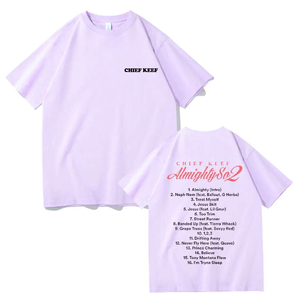 Фото Hot Sale New Rapper Chief Keef Almighty So 2 Album Graphic T Shirt Men Women Hip Hop Rap Oversized Tshirt Men's Fashion T-shirts №5