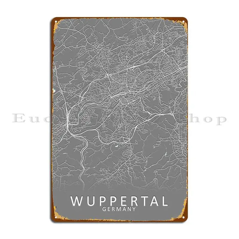 

Wuppertal Germany City Map Metal Plaque Poster Create Kitchen Designing Customized Cinema Tin Sign Poster