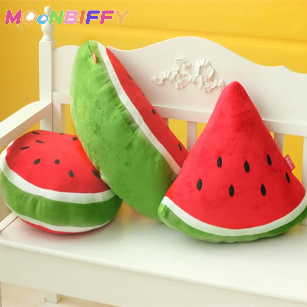 

45 см Лидер продаж, крутая полукруглая плюшевая подушка в виде арбуза, мягкая треугольная мягкая подушка для дивана, мягкая плюшевая подушка