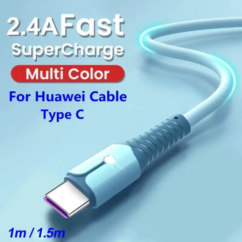 Кабель USB Type C 2.4A для быстрой зарядки кабель Huawei передачи данных зарядное