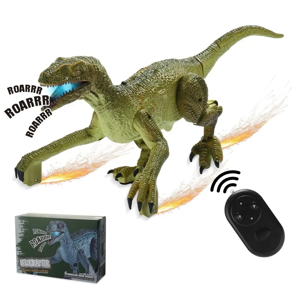 

Kids Robot Dinosaur Toy Walking Dinosaur Simulation Velociraptor Dinosaur Toys with Sound & Light Remote Control