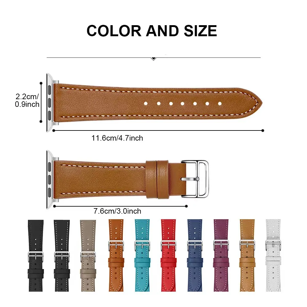 Genuine Leather strap 38mm 40mm 41mm 42mm 44mm 45mm 49mm men's and women's   strap for Apple Watch 8 7 6 5 4 SE enlarge