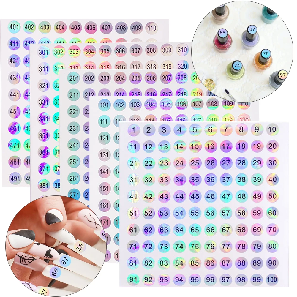 

1/5Pcs Nail Polish Number Sticker Label Nails Tips Display Marking Numbering Color Gel Varnish Marker Stickers DIY Manicure Tool