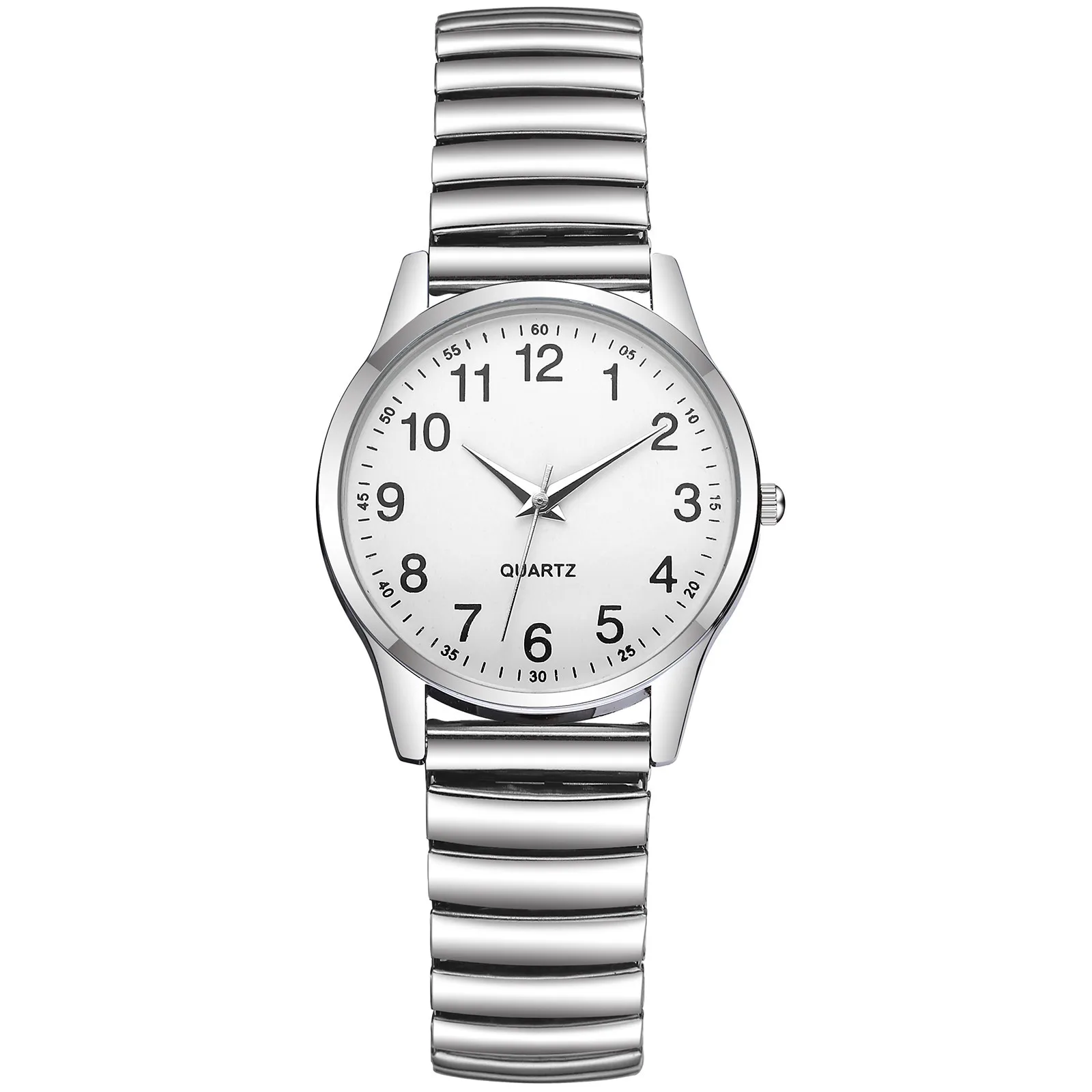 

Unisex Fashion Stainless Steel Belt With Simulated Lovers Quartz Rectangle Watch Men Women's Arabic Numeral Dial Leisure Watches