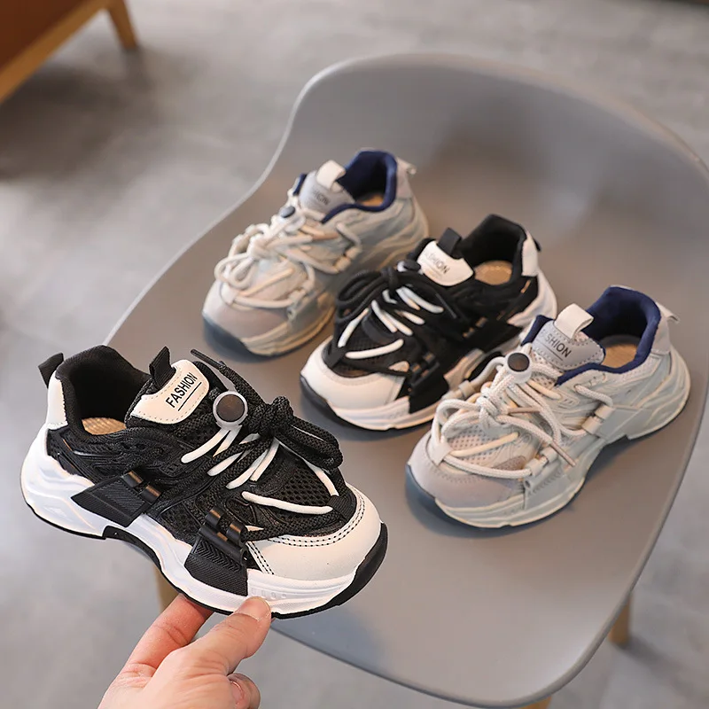 

Size 26-36 Girls Sneakers Spring New Children Casual Lace Shoes For Kids Boys Net Breathable Single Shoes Large Child Shoes