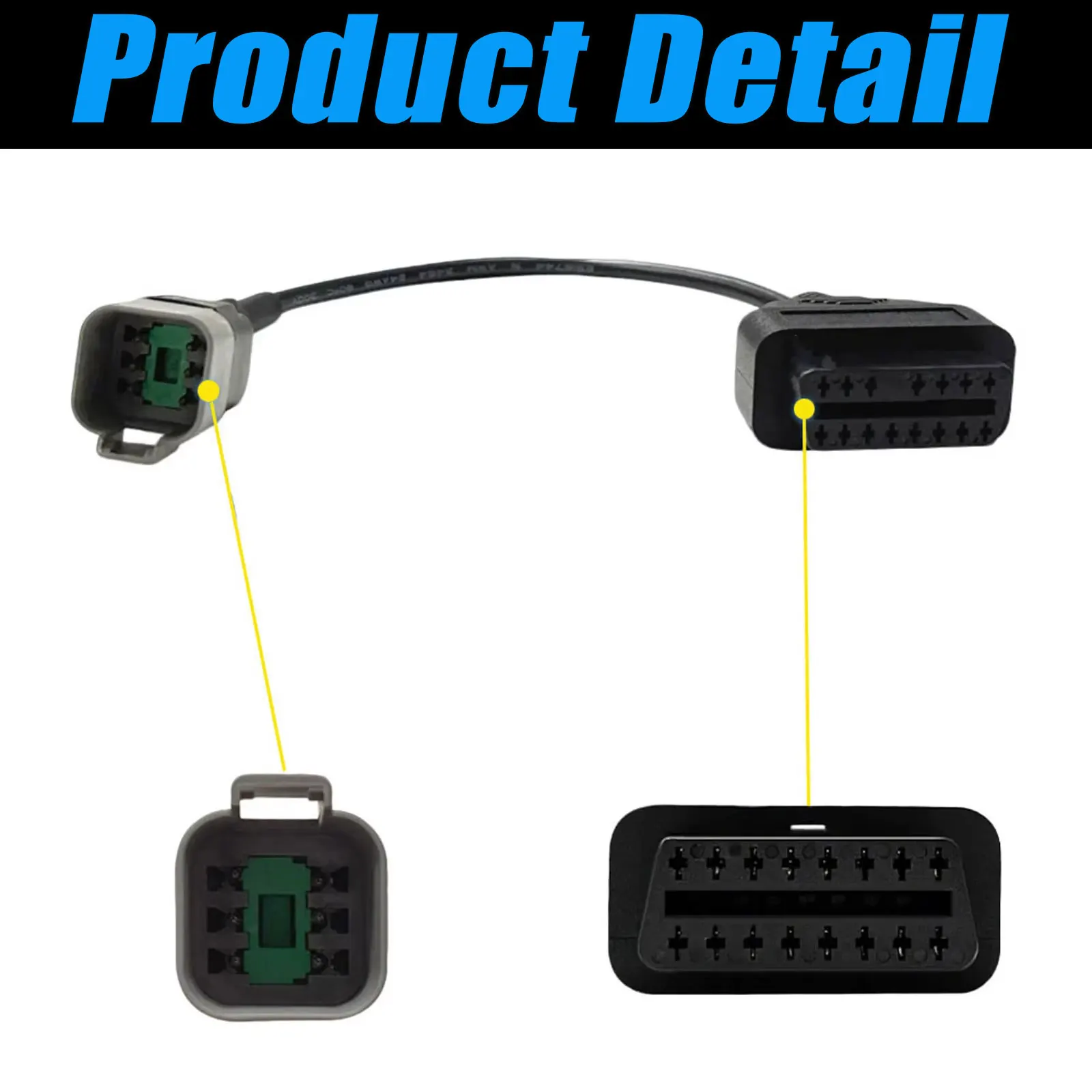 Фото Диагностический кабель OBD2 6-контактный для двигателей Yanmar, разъем сканера OBD2 для дизельных автомобилей Yanmar 24V, диагностический адаптер OBDII №4