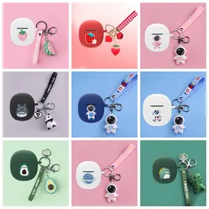 Case for Google Pixel Buds Pro Earbuds, BGAANM Silicone Pixel Buds Pro  Charging Case Protective Cover with Doll and Keychain - Cute Skin Designed