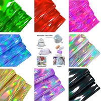 30x135cm holographic faux leather rolls metallic mirrored vinyl fabric crafts fabric for diy projects wallets handbags making