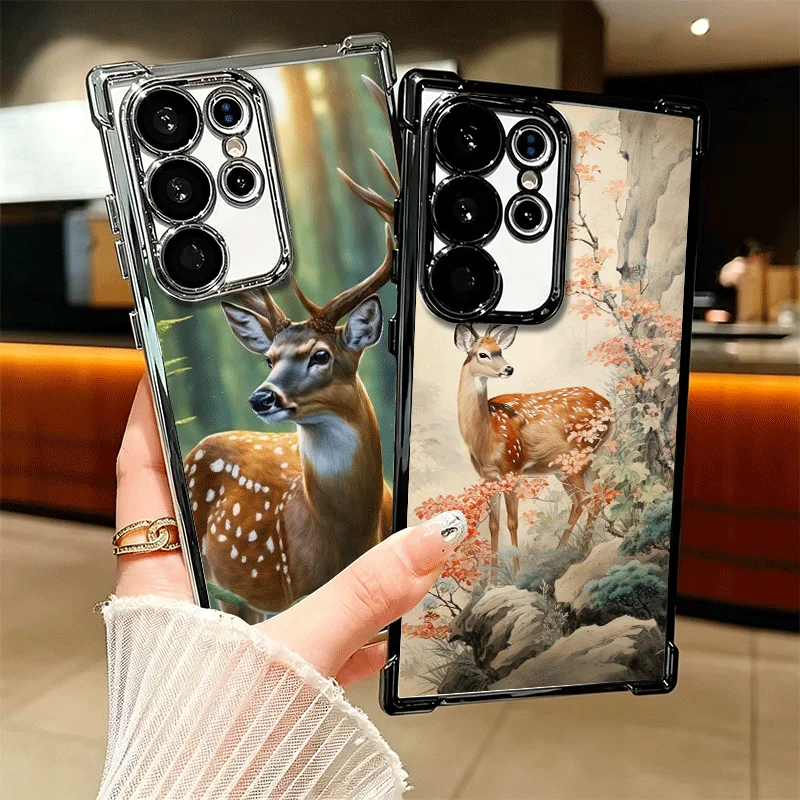 Фото Чехол для телефона с рисунком оленя/лося для Samsung Galaxy S25 S26 Edge S24 S23 Ultra S22 S21 Plus S20 FE, противоударный, с защитой от падений №2