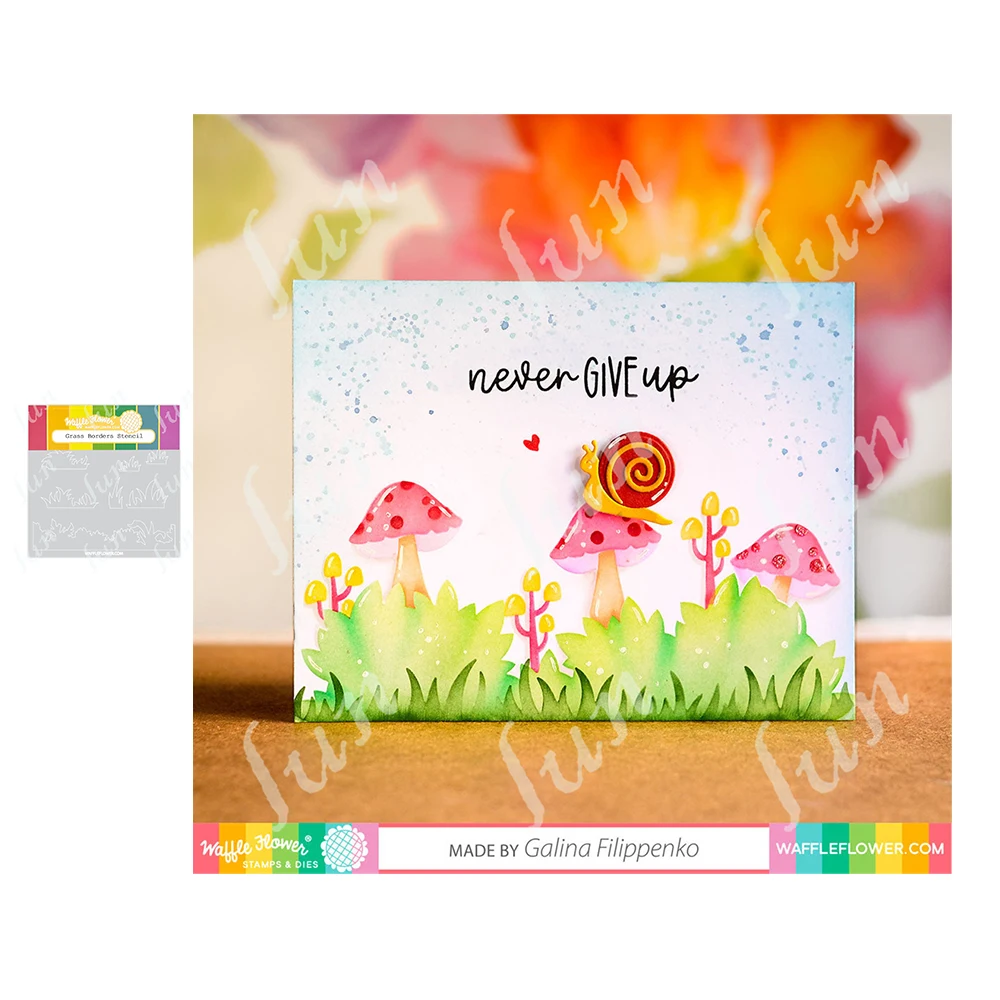 

Layered Grass Borders Background Stencil Arrival New Handmade Diy Scrapbooking Diary Greeting Card Embossing Coloring Decoration