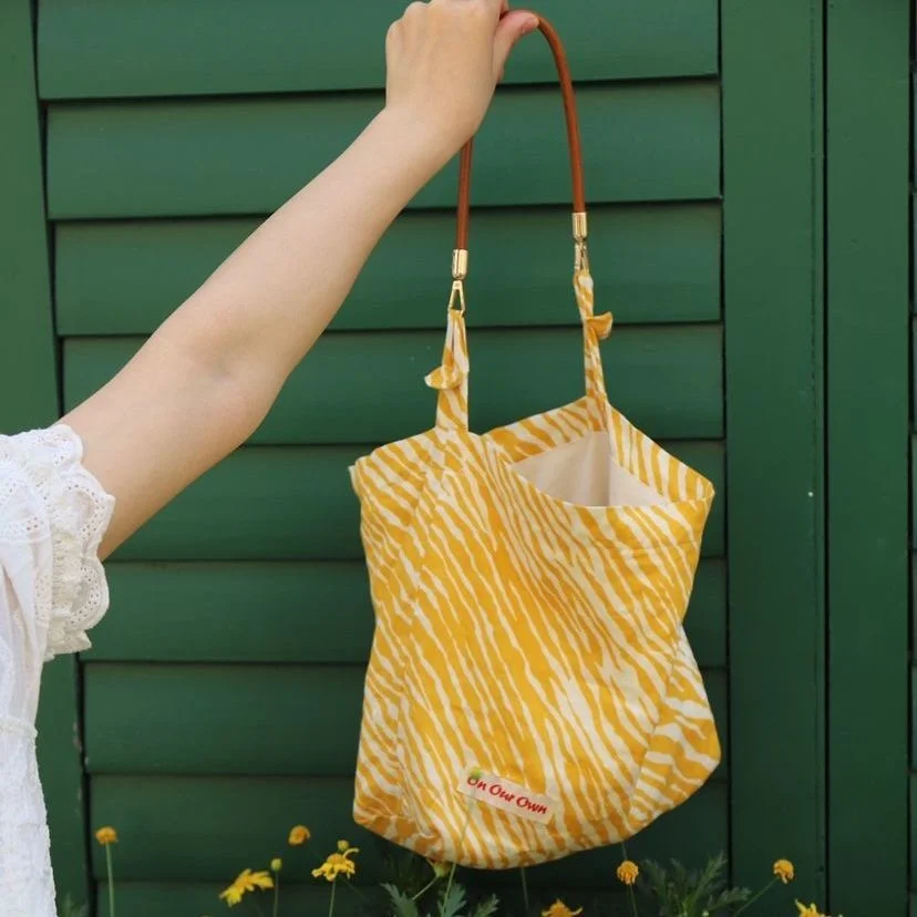 

On Our Own Women Bag Yellow Zebra Stripes New Fashion Linen Fashion Hasp Vintage Shoulder Bags Handbags