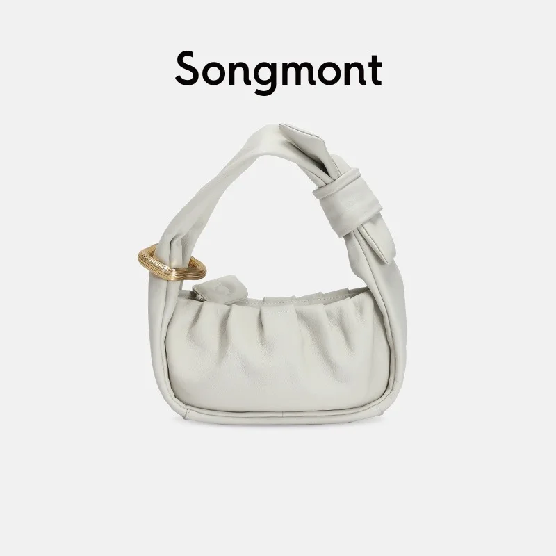 

Songmont Wonton Bag Series Designer New Soft Top Layer Cowhide Underarm Bag Pleated Handbag Personalized Shoulder Bag Women Bag