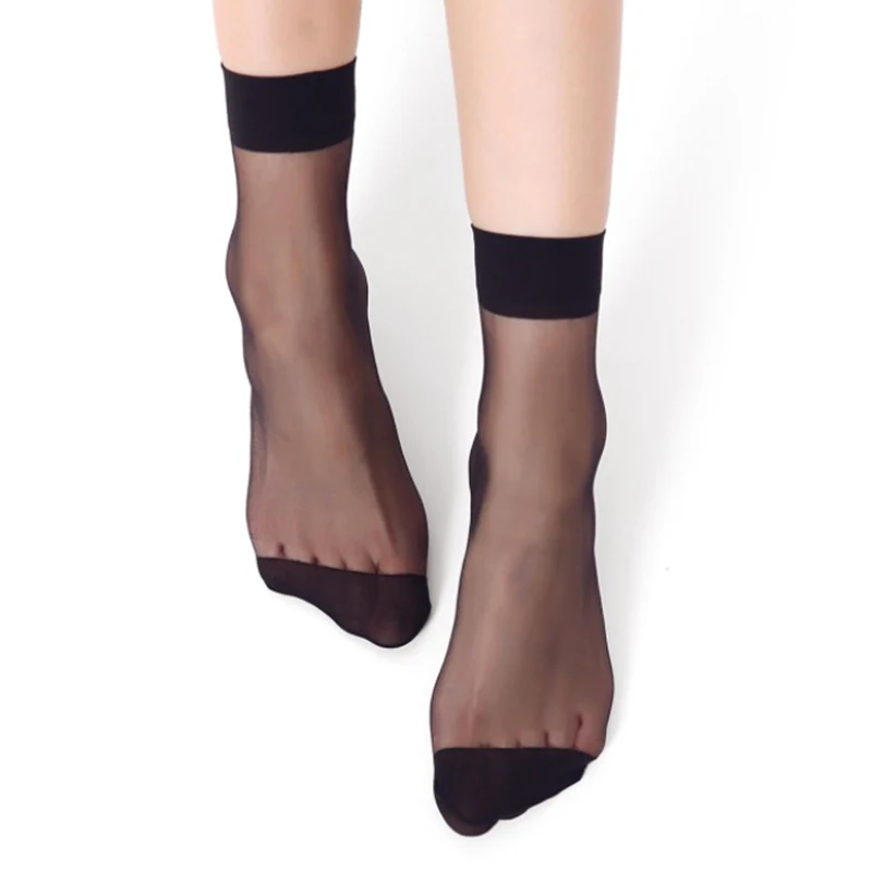 200pcs=100 Pairs Summer Female Short Socks Thin Crystal Transparent Girl Ankle Silk Smooth Non-slip Suitable Sock for Women's