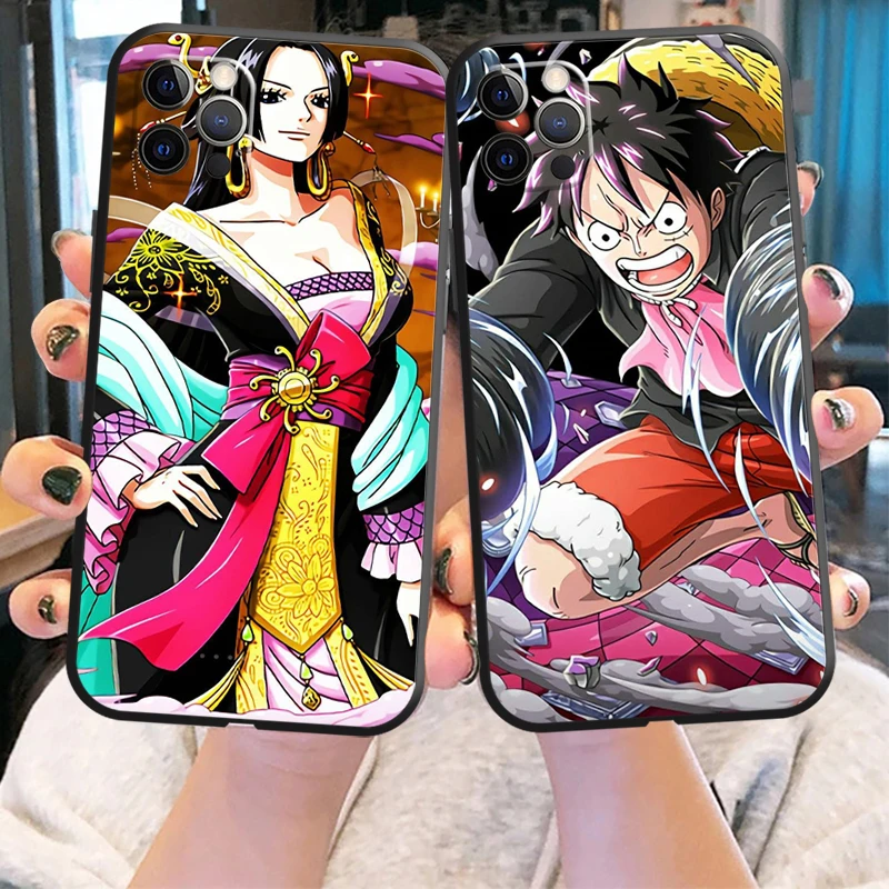 

One Piece Anime Phone Case For iPhone X XS XR XS Max 11 11 Pro 12 12 Pro Max For iPhone 12 13 Mini Liquid Silicon Funda Soft