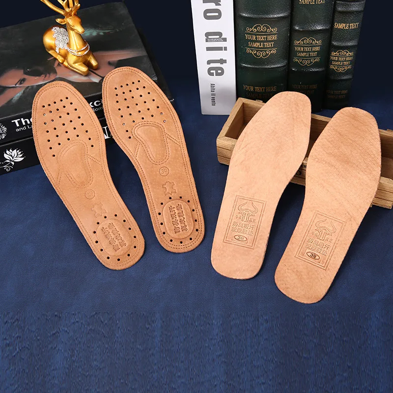 

2023 New Cowhide Insole For Shoes Men Women Comfortable Anti-Odor Breathable Insole Casual Leather Shoes Flats Shoe Insoles