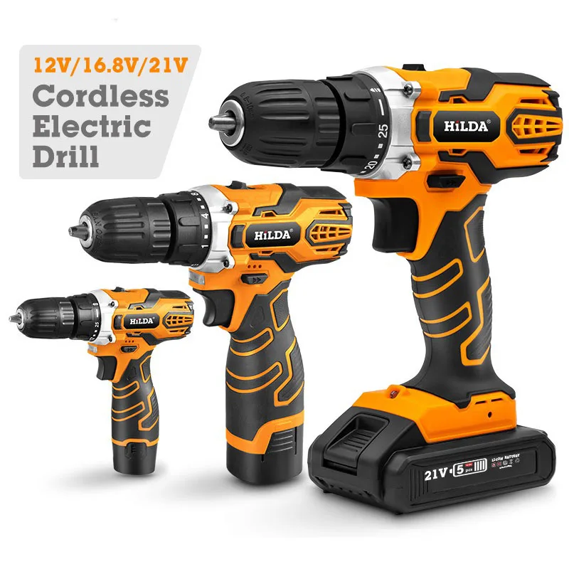 Rechargeable Impact Drill Lithium Battery Hand Electric Gun Drill Electric Screwdriver Household Electric Drill Impact Tools