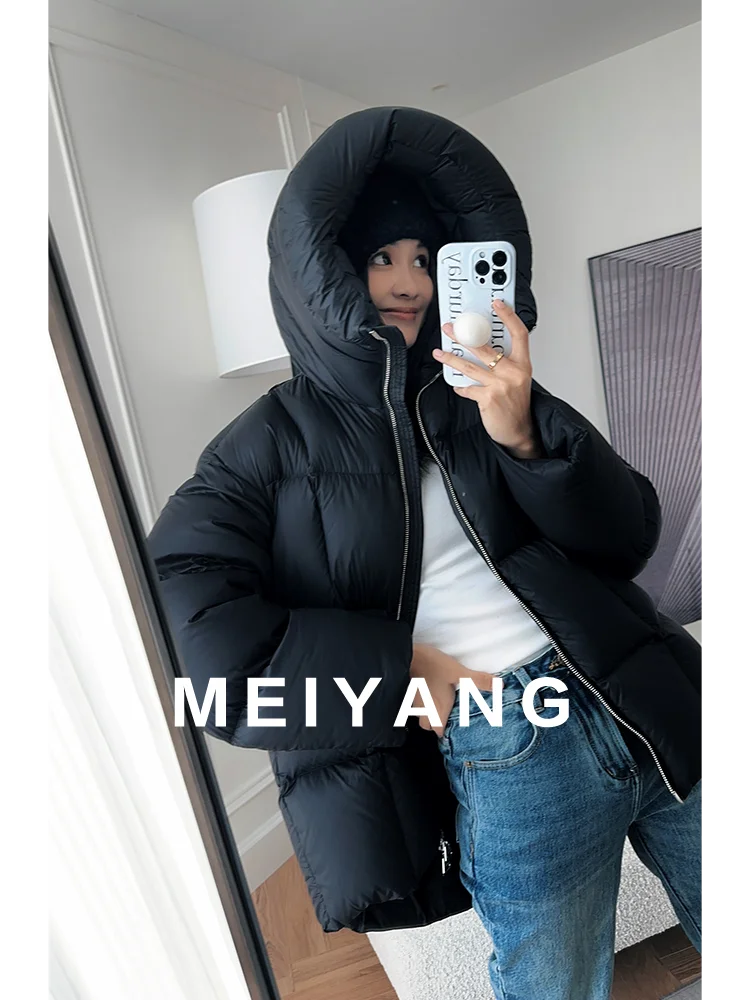 Meiyang [Серия Atomic Blonde в наличии] Черный пуховик Leba Goose 350 + супертолстый Rhone Spinning