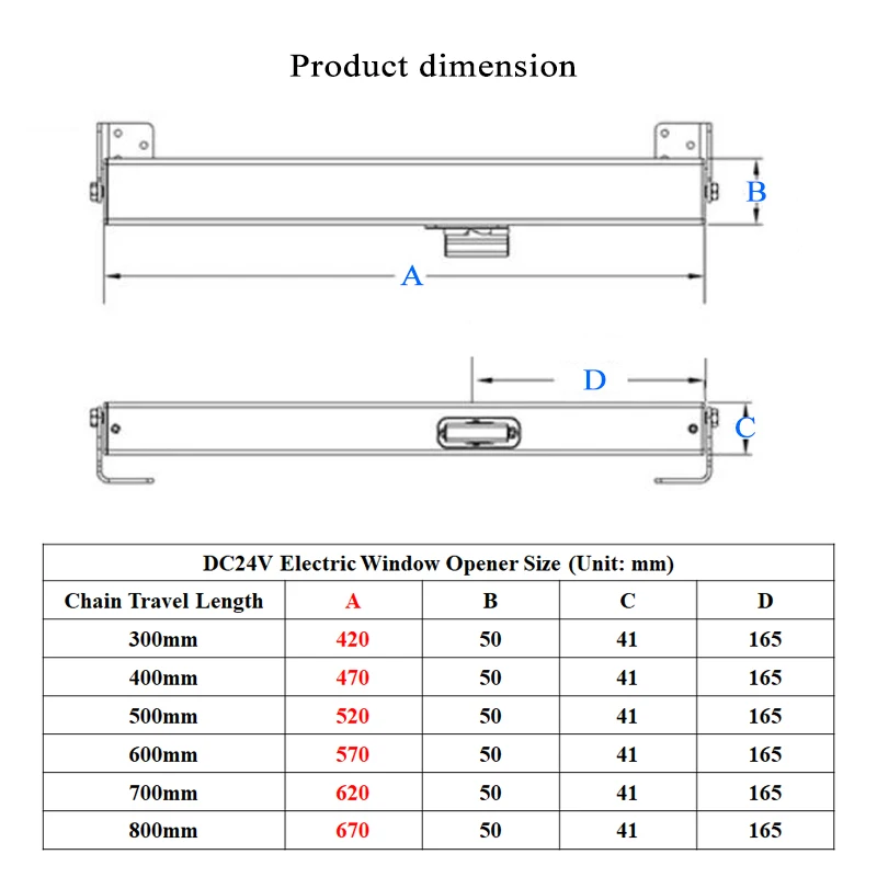 Привод для окна 700 мм