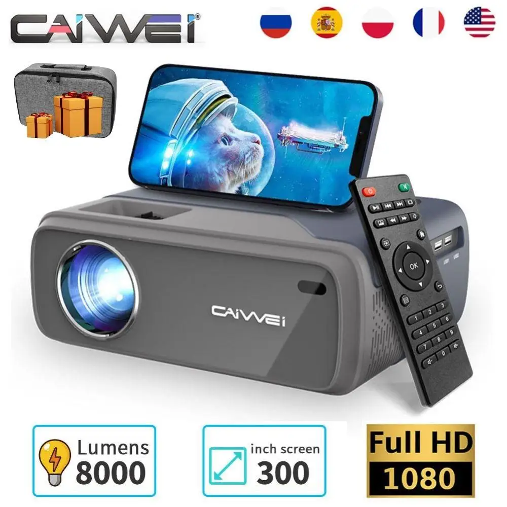 проектор для фильмов Проектор домашнего кинотеатра с блютуз проекторы WIFI 4k Full HD