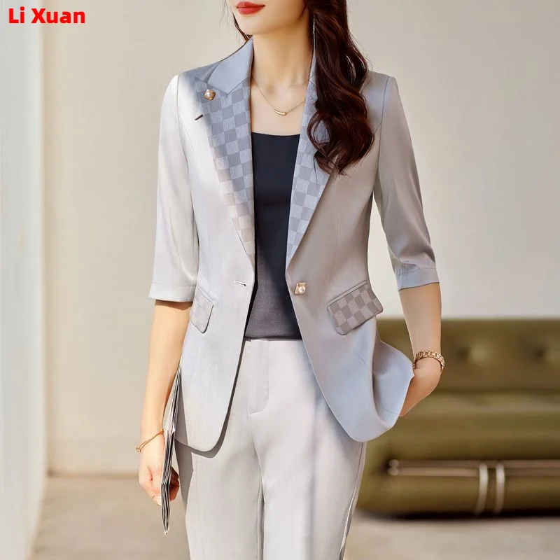 Superior Quality  Spring Formal Ladies Fashion Blazer Women Business Suits with Sets Work Wear Office Casual  Pants Jacket  Suit