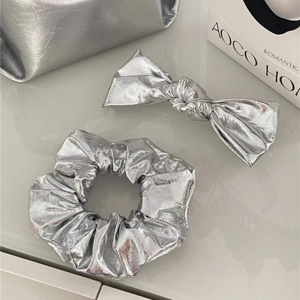 

Hair Ring Hair Band Hair Barrettes PU Leather Scrunchies Korean Style Hair Clip Women Headband Bowknot Hair Rope
