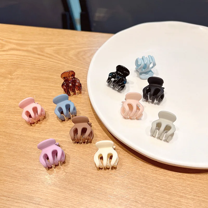 

4pcs New Fashion Small Mini Exquisite Solid Color Geometry Hair Clip Barrettes for Women Elastic Girls Hair Accessories Headwear