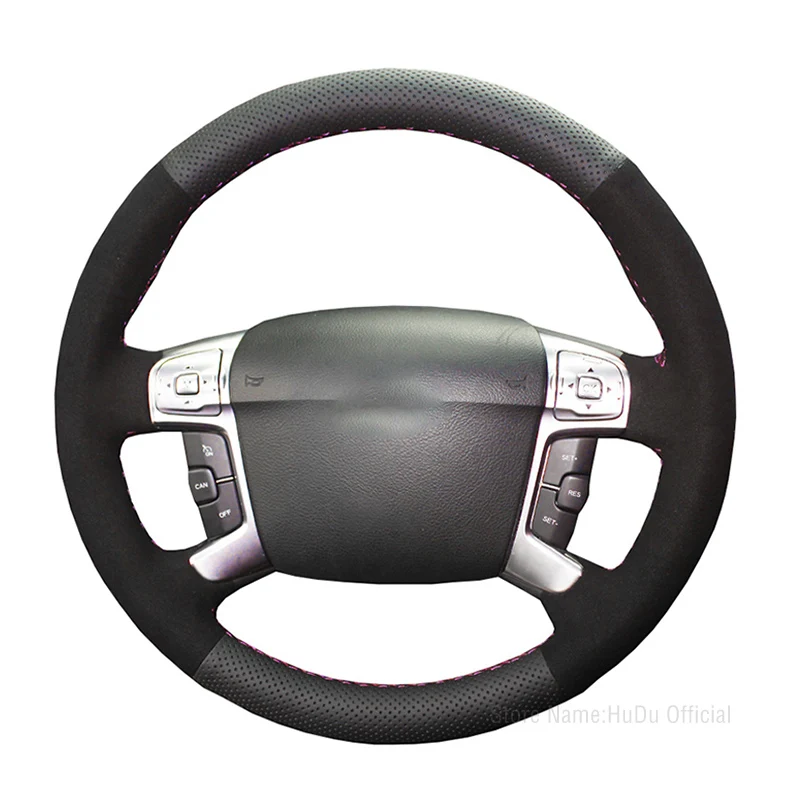 

Black Alcantara Suede Leather Car Steering Wheel Cover For Ford Mondeo Galaxy S-Max 2006 2007 2008 2009 2010 2013-2015 Interior