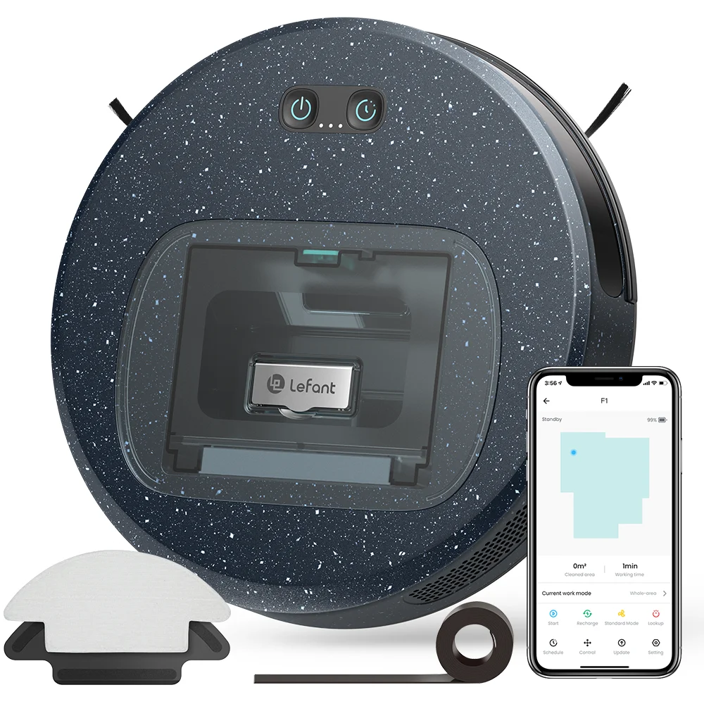 

Lefant F1 Robot Vacuum and Mop Combo with 600ML Dust Bin 4000pa 200 Minutes of Vacuuming Boundary Strips for Pet Hair Hard Floor