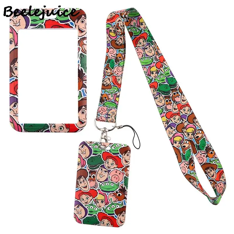 

Toy Story Characters Disney Lanyard Credit Card ID Holder Bag Student Women Travel Card Cover Badge Car Keychain Accessories