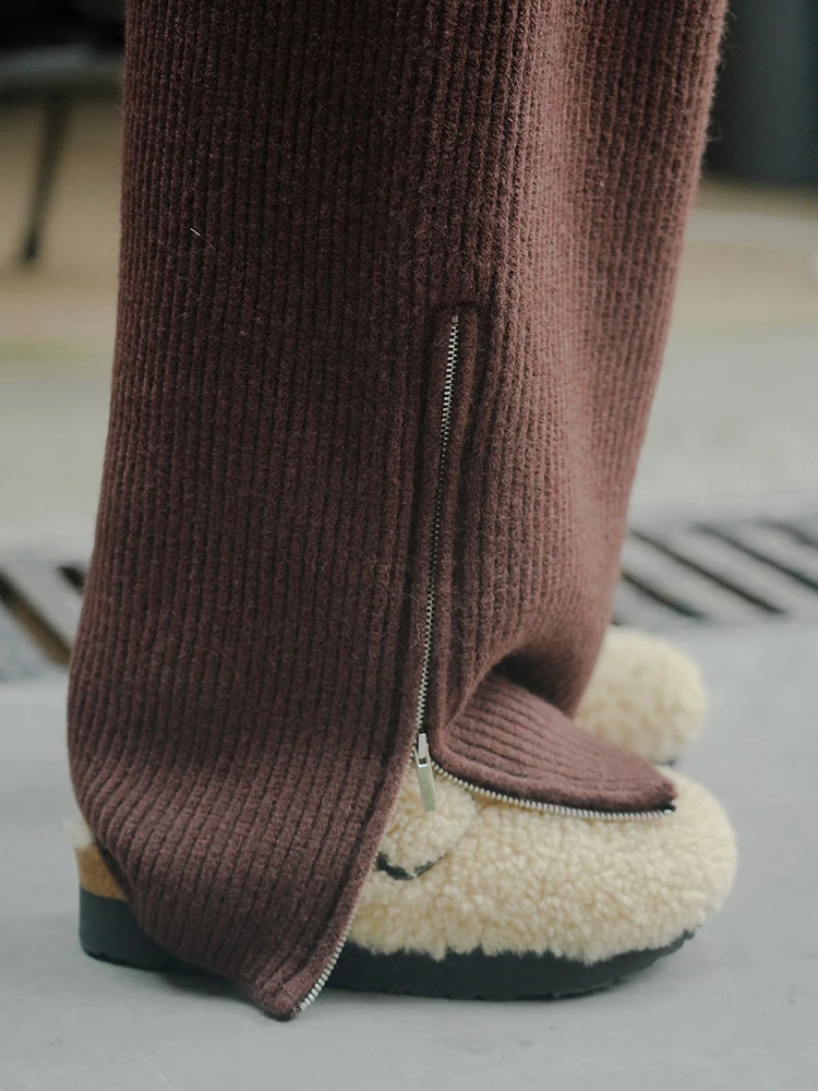 BZVW прямые вязаные брюки для женщин свободные повседневные женская плотная