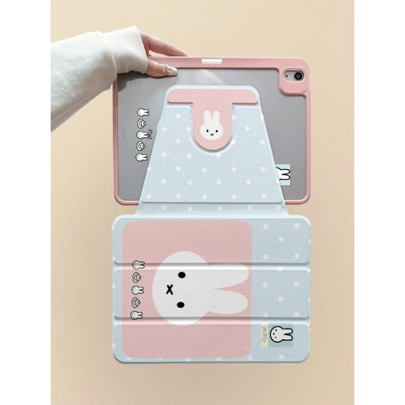 Фото Защитный чехол Anime Miffy, подходящий для iPad11/MINI7/Pro/Air6/5/9/10, 720 °   Вращающиеся мультяшные фигурки: хит продаж, оптовая продажа, выгодные товары №3