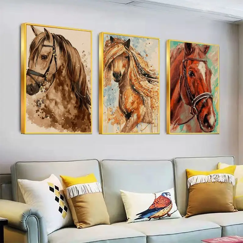 

Horse Vintage Posters Decoracion Painting Wall Art Kraft Paper Wall Decor