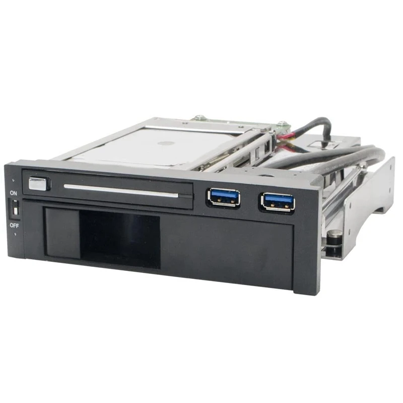 

5.25Inch Bay Tray Less Mobile Rack for 3.5Inch and 2.5Inch Sata III HDD with Extra 2 Port USB 3.0,Black/White