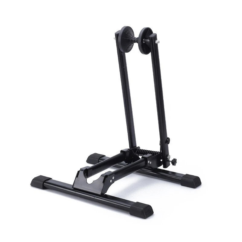 

Bicycle Parking Rack Metal Portable Mountain Bike Folding Double-Pole Parking Rack Outdoor Cycling Accessories Black