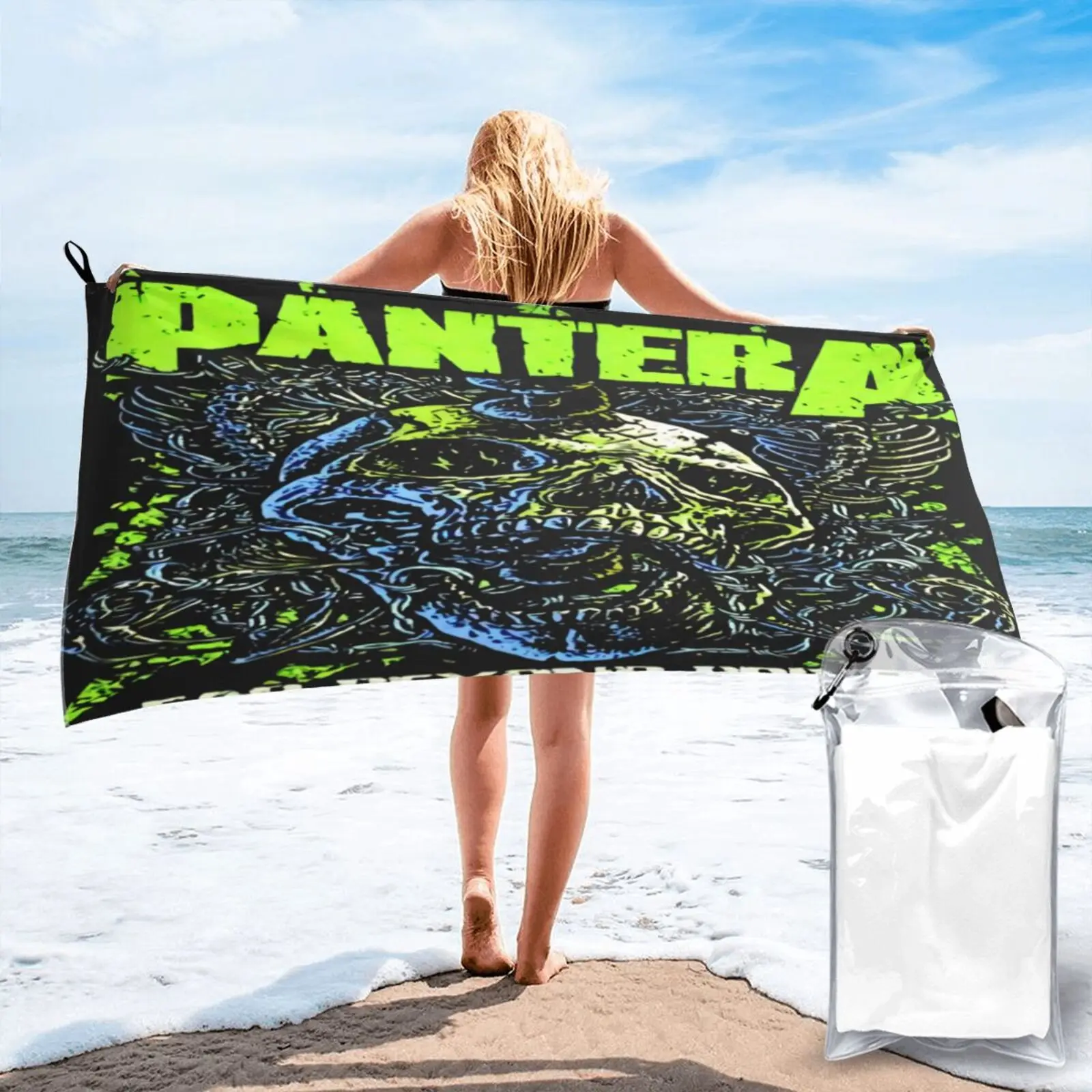 

Pantera с изгибом черепа, пляжное полотенце, Большое пляжное полотенце, банное полотенце, банное полотенце, кухонное полотенце, пляжное полотен...