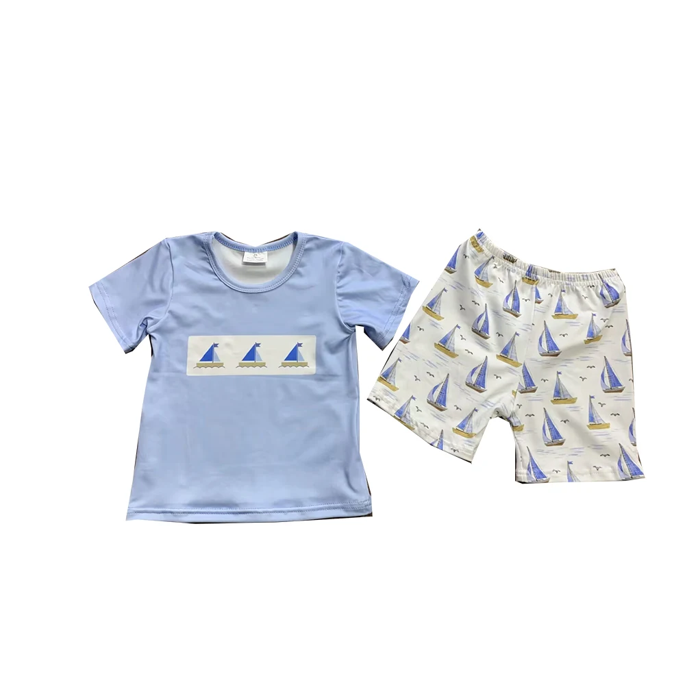 

Оптовая продажа, детская одежда, наряды для плавания, летние шорты с коротким рукавом, матросские наборы для маленьких мальчиков